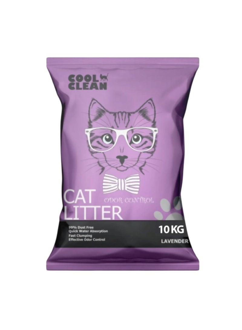 Cool Clean Clumping Cat Litter – Lavender, 10kg - Image 1